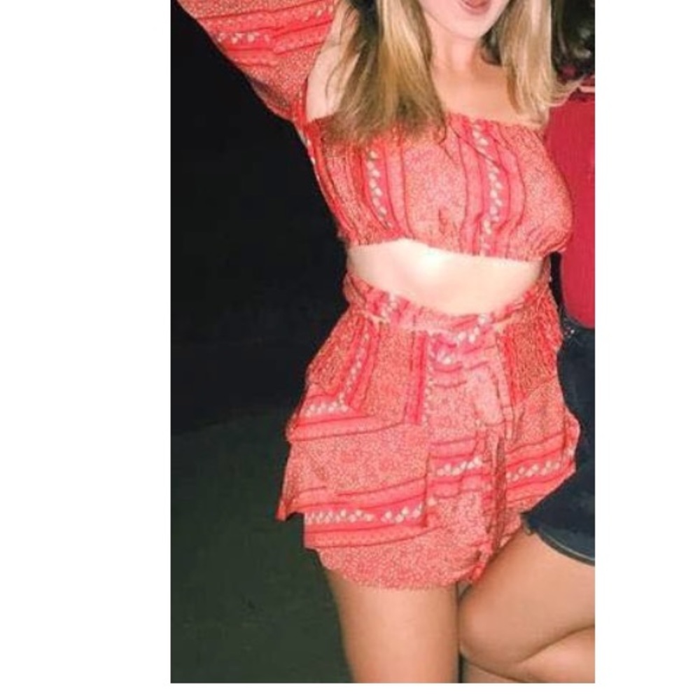 Princess Polly Red Patterned Skort Set - Picture 3 of 4